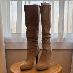 Elegant Tan Suede Knee-High Boots